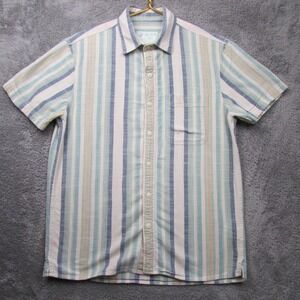 American Eagle Shirt Mens Small Stripe Short Sleeve Button Front Casual